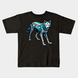 Wolf Skeleton Illustration Kids T-Shirt